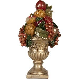 Clayre & Eef 6PR5585 Decoratieve Fruitschaal 25x24x44 cm goudkleurig
