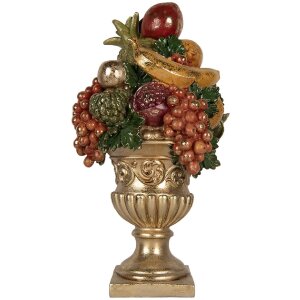 Clayre & Eef 6PR5585 Decoratieve Fruitschaal 25x24x44 cm goudkleurig