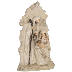 Clayre & Eef 6PR5923 Kerstgroep 15x7x24 cm Beige/Wit