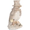 Clayre & Eef 6PR5925 Decoratie Vogel 5x3x8 cm Beige en Wit