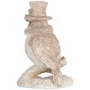 Clayre & Eef 6PR5925 Decoratie Vogel 5x3x8 cm Beige en Wit