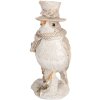 Clayre & Eef 6PR5925 Decoratie Vogel 5x3x8 cm Beige en Wit