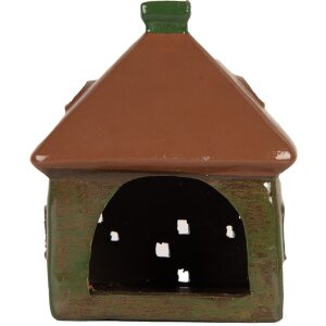 Clayre & Eef 6CE2185 Decoratiehuis 12x9x14 cm Groen-Bruin