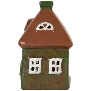Clayre & Eef 6CE2185 Decoratiehuis 12x9x14 cm Groen-Bruin