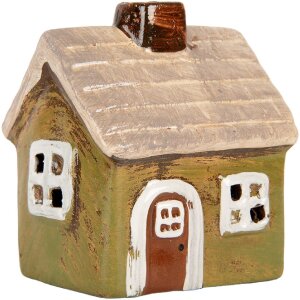 Clayre & Eef 6CE2186 Decoratiehuis 8x7x10 cm Groen Beige