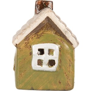 Clayre & Eef 6CE2186 Decoratiehuis 8x7x10 cm Groen Beige