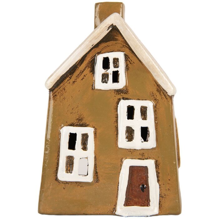 Clayre & Eef 6CE2187 Decoratie Huis 12x8x18 cm Bruin Beige