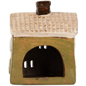 Clayre & Eef 6CE2188 Decoratie Huis 11x7x13 cm Groen Beige Keramiek