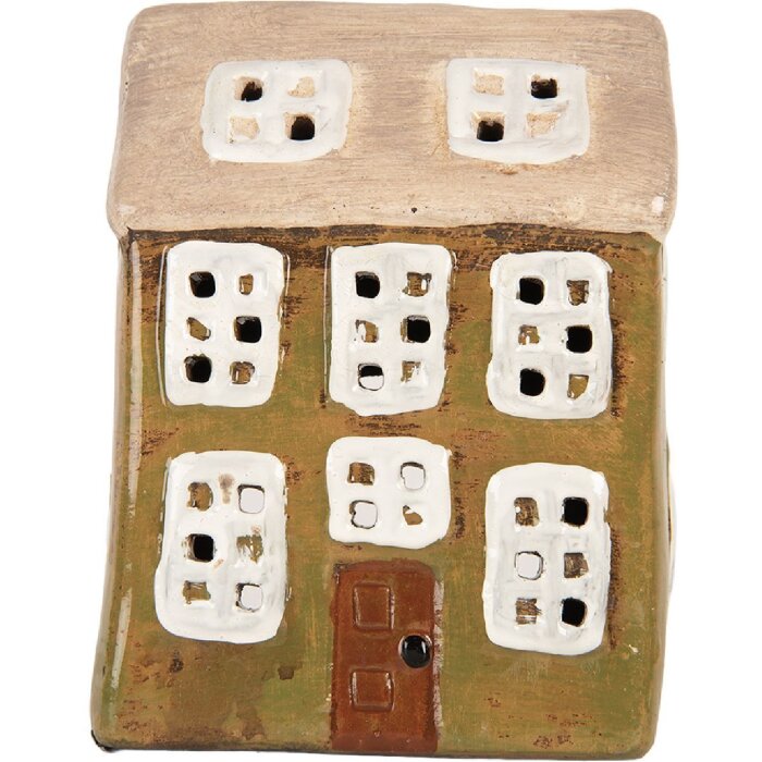 Clayre & Eef 6CE2191 Decoratie Huis 10x7x14 cm Groen-Beige