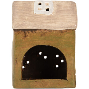 Clayre & Eef 6CE2191 Decoratie Huis 10x7x14 cm Groen-Beige