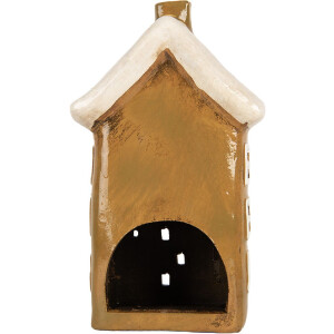 Clayre & Eef 6CE2194 Decoratiehuis 12x8x19 cm Bruin-Beige