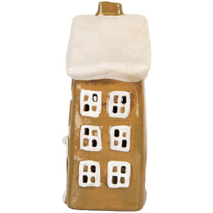 Clayre & Eef 6CE2194 Decoratiehuis 12x8x19 cm Bruin-Beige