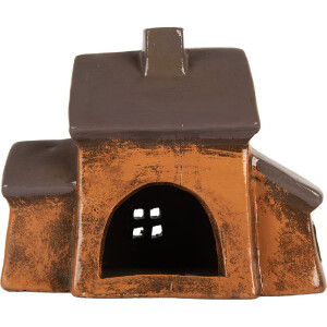 Clayre & Eef Decoratie Huis 20x11x16 cm Oranje Grijs