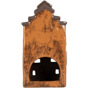 Clayre & Eef 6CE2203 Decoratie Huis 13x10x24 cm Grijs en Oranje