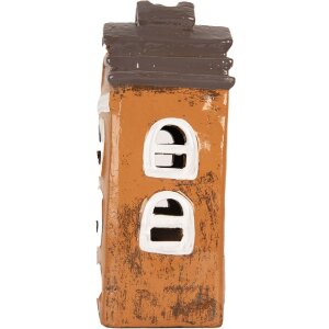 Clayre & Eef 6CE2203 Decoratie Huis 13x10x24 cm Grijs en Oranje