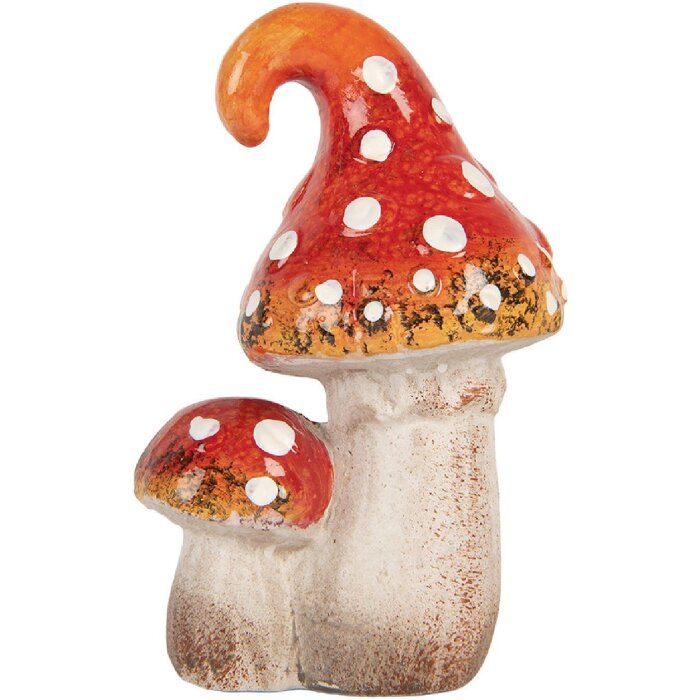 Clayre & Eef 6CE2206 Decoratie Paddestoelen 8x6x12 cm