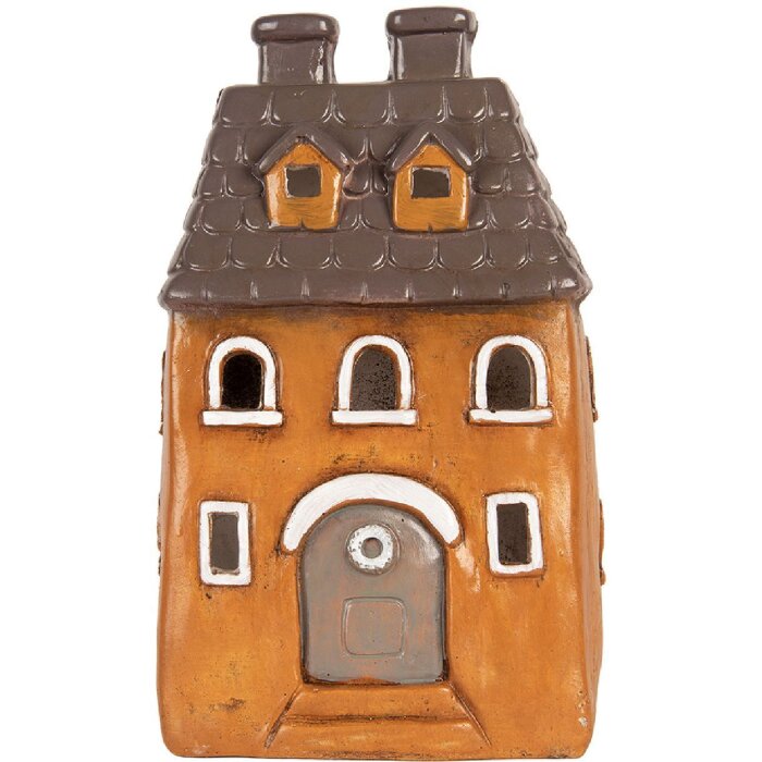 Clayre & Eef 6MG0126 Decoratie Huis 23x17x37 cm Oranje Grijs