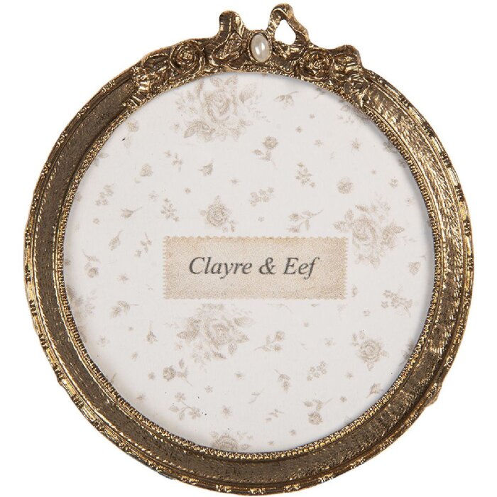 Clayre & Eef 2F1292 Fotolijst 10x1x11 cm / Ø 9 cm Goudkleurig
