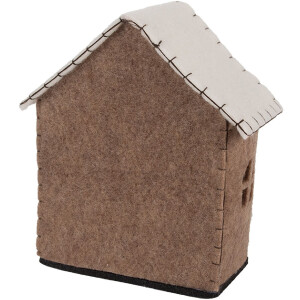 Clayre & Eef 66305 Vilt Huis 17x9x19 cm Bruin en Wit
