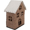 Clayre & Eef 66305 Vilt Huis 17x9x19 cm Bruin en Wit