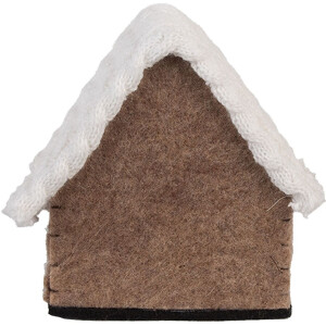 Clayre & Eef 66306 Vilt Huisje 13x10x13 cm Bruin Wit