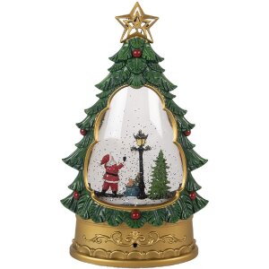 Clayre & Eef 66407 Decoratie Kerstboom Kerstman 17x9x28 cm