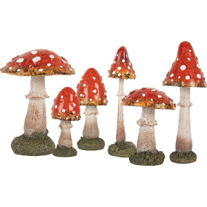 Clayre & Eef 6PR5742 Decoratiepaddenstoel rood-wit Ø 9x23 cm