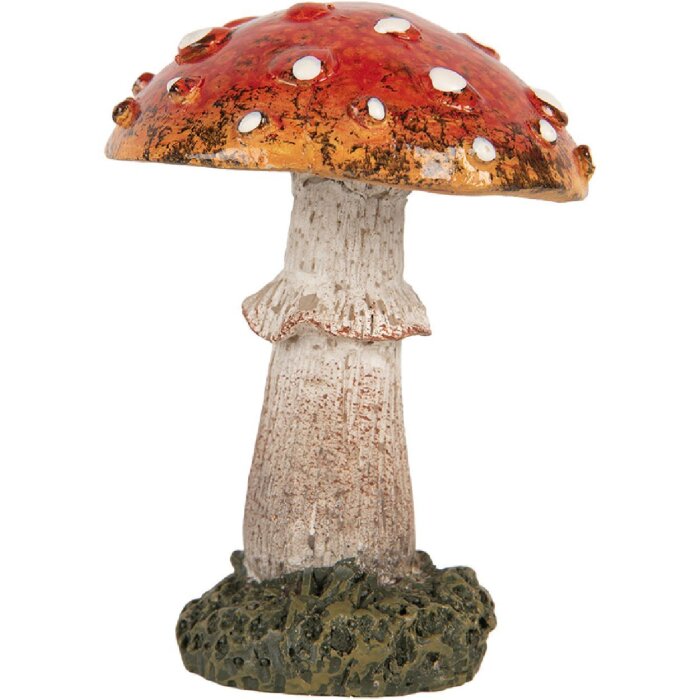 Clayre & Eef 6PR5746 Decoratie Paddenstoel Ø 6x8 cm Rood & Wit
