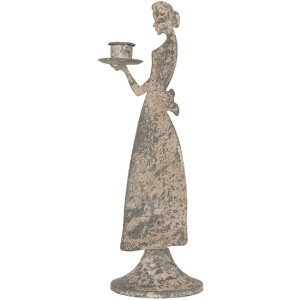 Clayre & Eef 6Y5814 Kandelaar Vrouw 15x10x37 cm