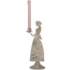 Clayre & Eef 6Y5815 Kandelaar Vrouw 13x10x32 cm Grijs Beige