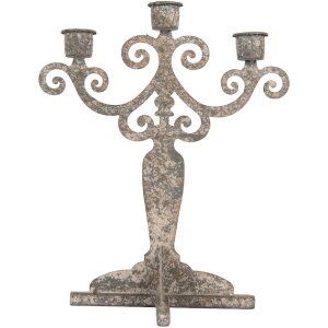 Clayre & Eef 6Y5821 Kandelaar 26x16x35 cm Grijs