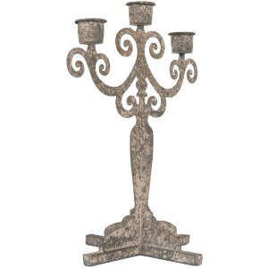 Clayre & Eef 6Y5821 Kandelaar 26x16x35 cm Grijs