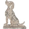 Clayre & Eef 6Y5829 Decoratie Hond 20x8x24 cm Grijs Beige