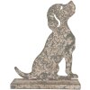 Clayre & Eef 6Y5830 Decoratie Hond 16x8x19 cm Grijs Beige