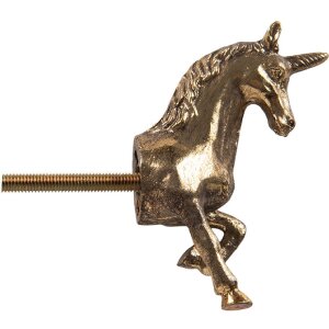 Clayre & Eef 6Y5882 Deurklink Goudkleurig 3x9x8 cm