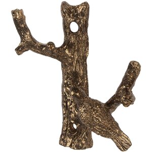 Clayre & Eef vintage wandhaken 9x4x9 cm goudkleurig