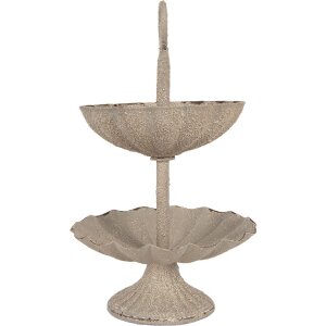Clayre & Eef 6Y5886 Etagère Ø 15x24 cm Grijs Beige