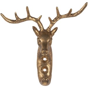 Clayre & Eef 6Y5894 Wandhaken 12x5x12 cm goudkleurig