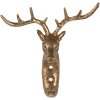 Clayre & Eef 6Y5894 Wandhaken 12x5x12 cm goudkleurig