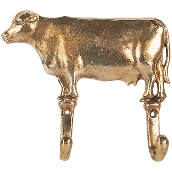 Clayre & Eef 6Y5895 Wandhaken 17x4x15 cm goudkleurig