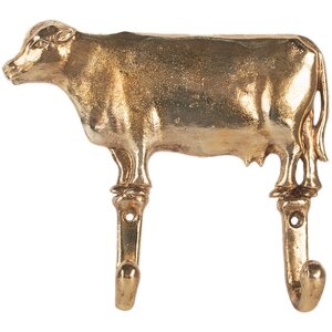 Clayre & Eef 6Y5895 Wandhaken 17x4x15 cm goudkleurig