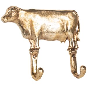 Clayre & Eef 6Y5895 Wandhaken 17x4x15 cm goudkleurig