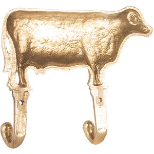 Clayre & Eef 6Y5895 Wandhaken 17x4x15 cm goudkleurig