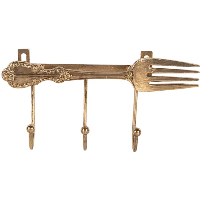 Clayre & Eef Kapstok 18x4x9 cm Goudkleur