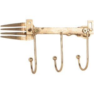 Clayre & Eef Kapstok 18x4x9 cm Goudkleur