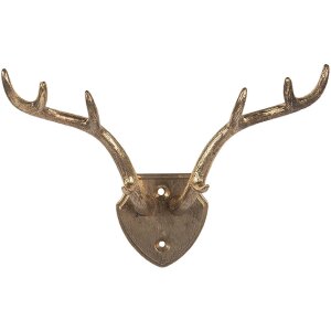 Clayre & Eef 6Y5899 Wandhaken 17x8x12 cm Goudkleurig