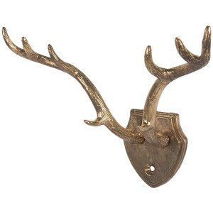 Clayre & Eef 6Y5899 Wandhaken 17x8x12 cm Goudkleurig