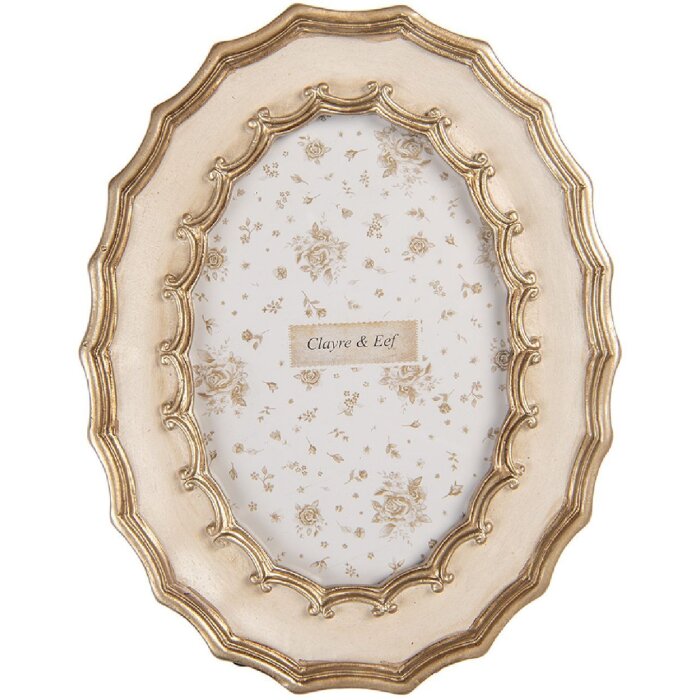 Clayre & Eef 2F1382 Fotolijst 16x2x21 cm / 10x15 cm Wit