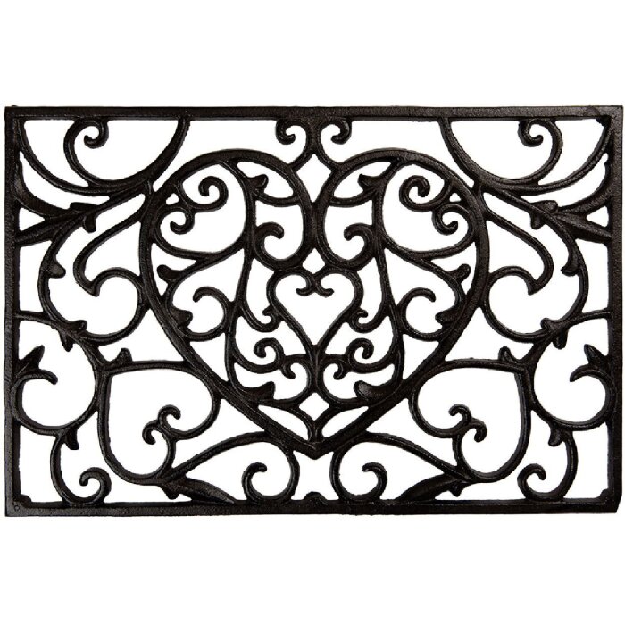 Clayre & Eef 5Y1290 Drempelmat IJzer 59x39x2 cm Drausen Bruin