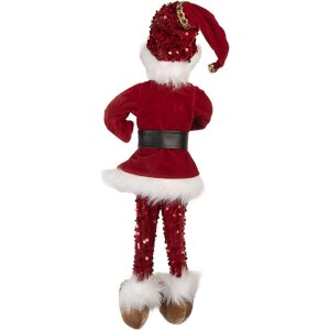 Clayre & Eef Decoratie Elf 17x12x52 cm Rood en Wit